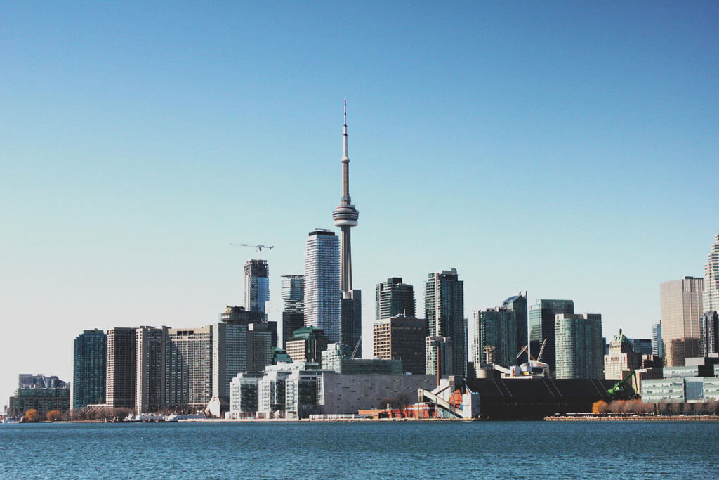 Toronto skyline view from Lake Ontario
