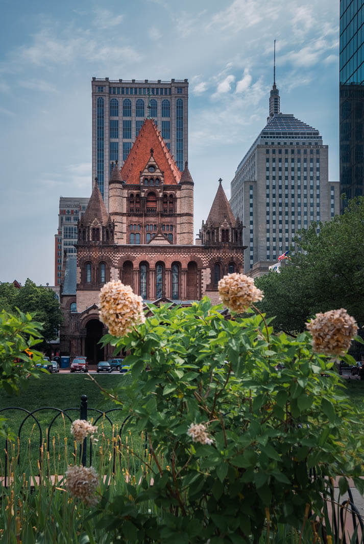 Trinity Church at Copley Square in Boston Massachusetts