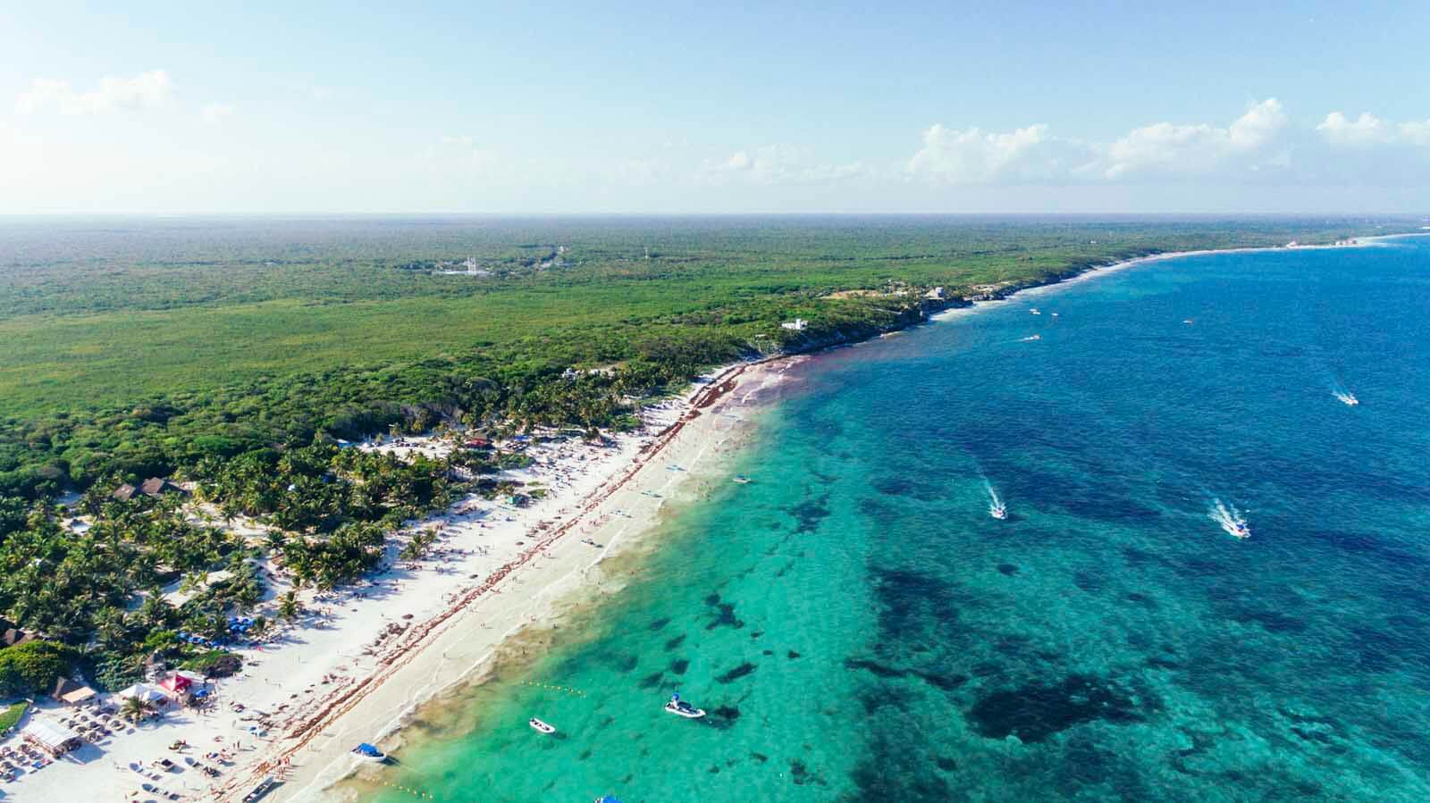 Tulum Beach from above