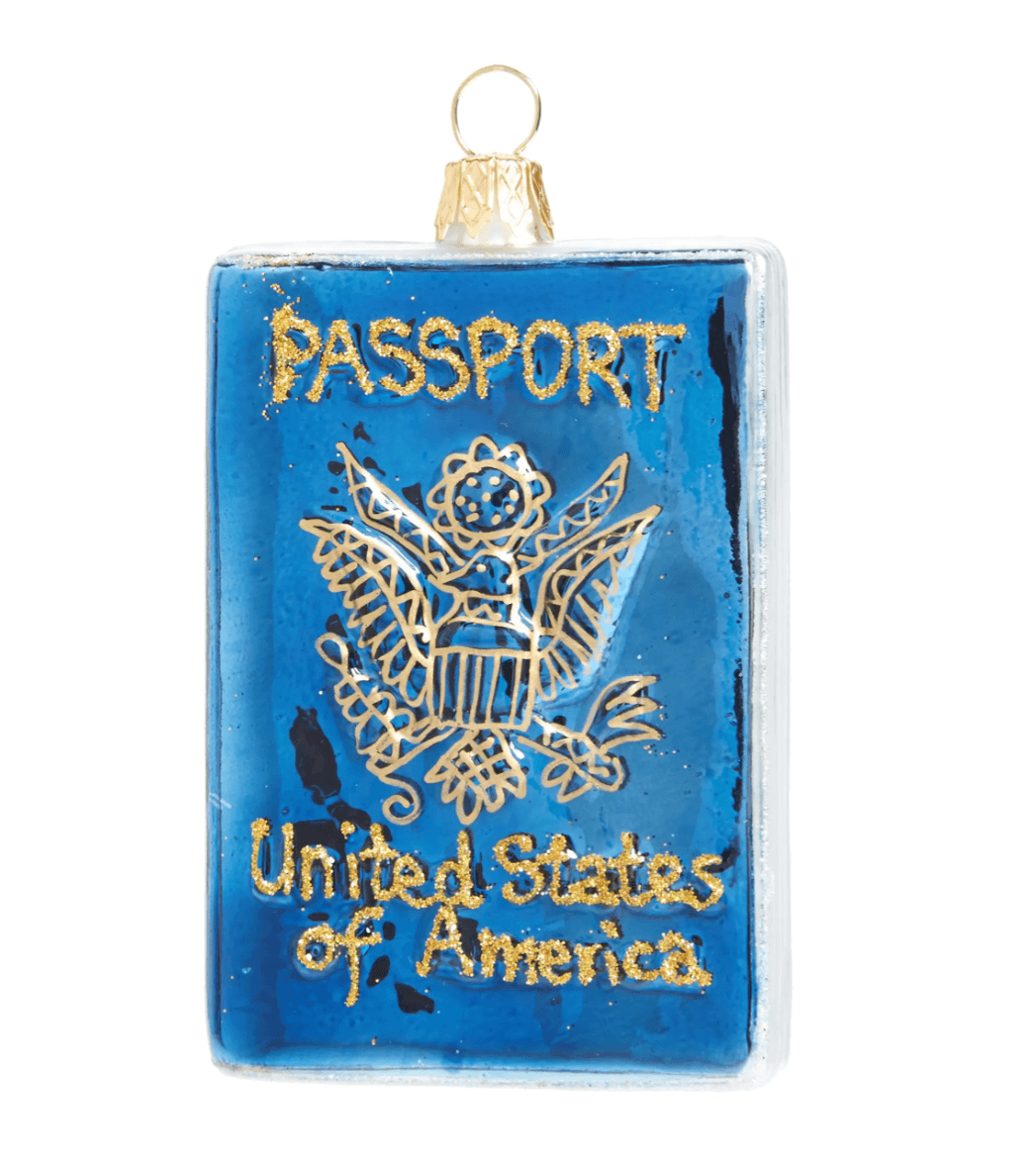 USA passport travel ornament