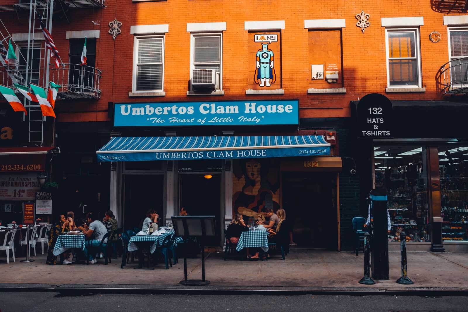 Umbertos Clam House in Little Italy New York City