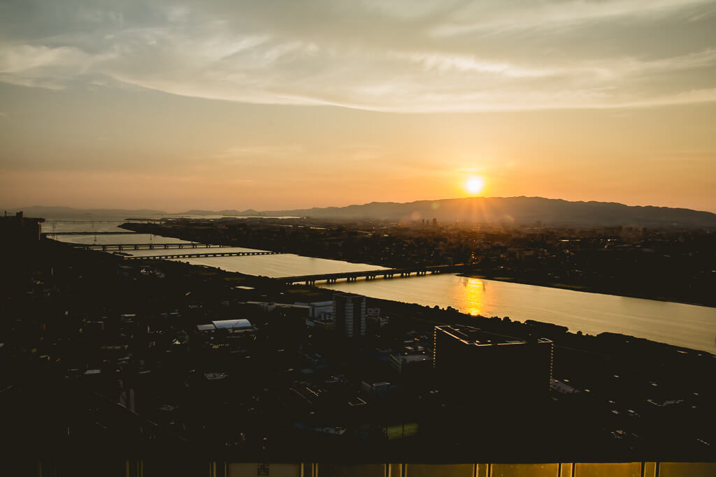 Umeda Tower Sunset over Osaka