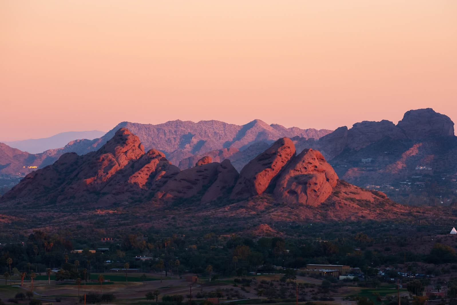 View from A Mountain in downtown Tempe Arizona at sunrise