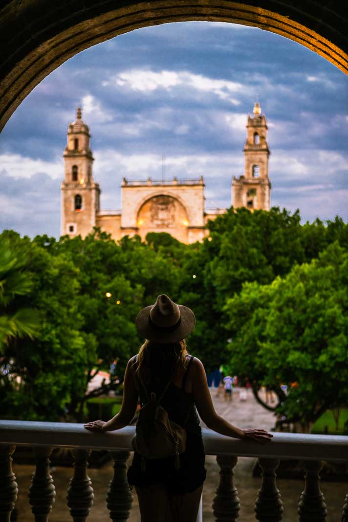 View of downtown Merida from balcony