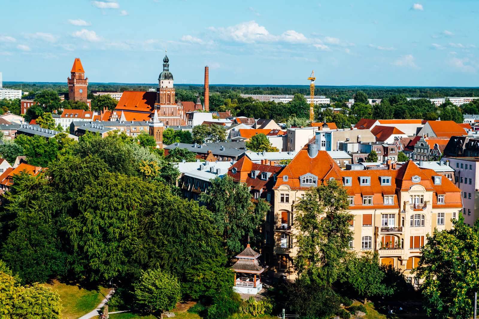 View of Cottbus Germany from our hotel