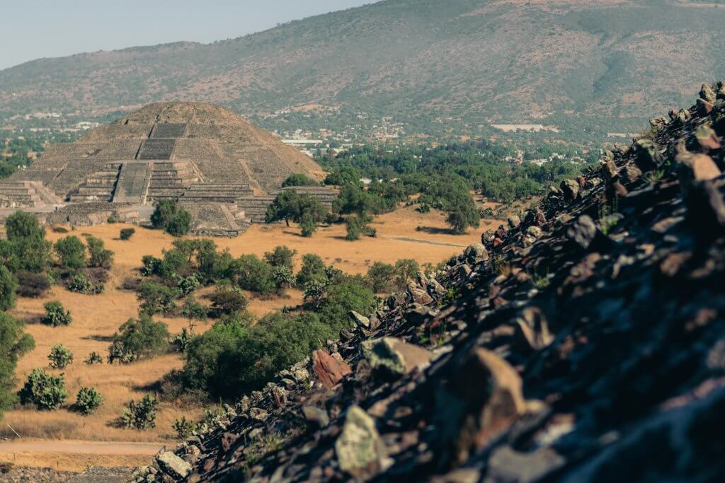 View of Pyramid of the Moon Teotihuacan Mexico City