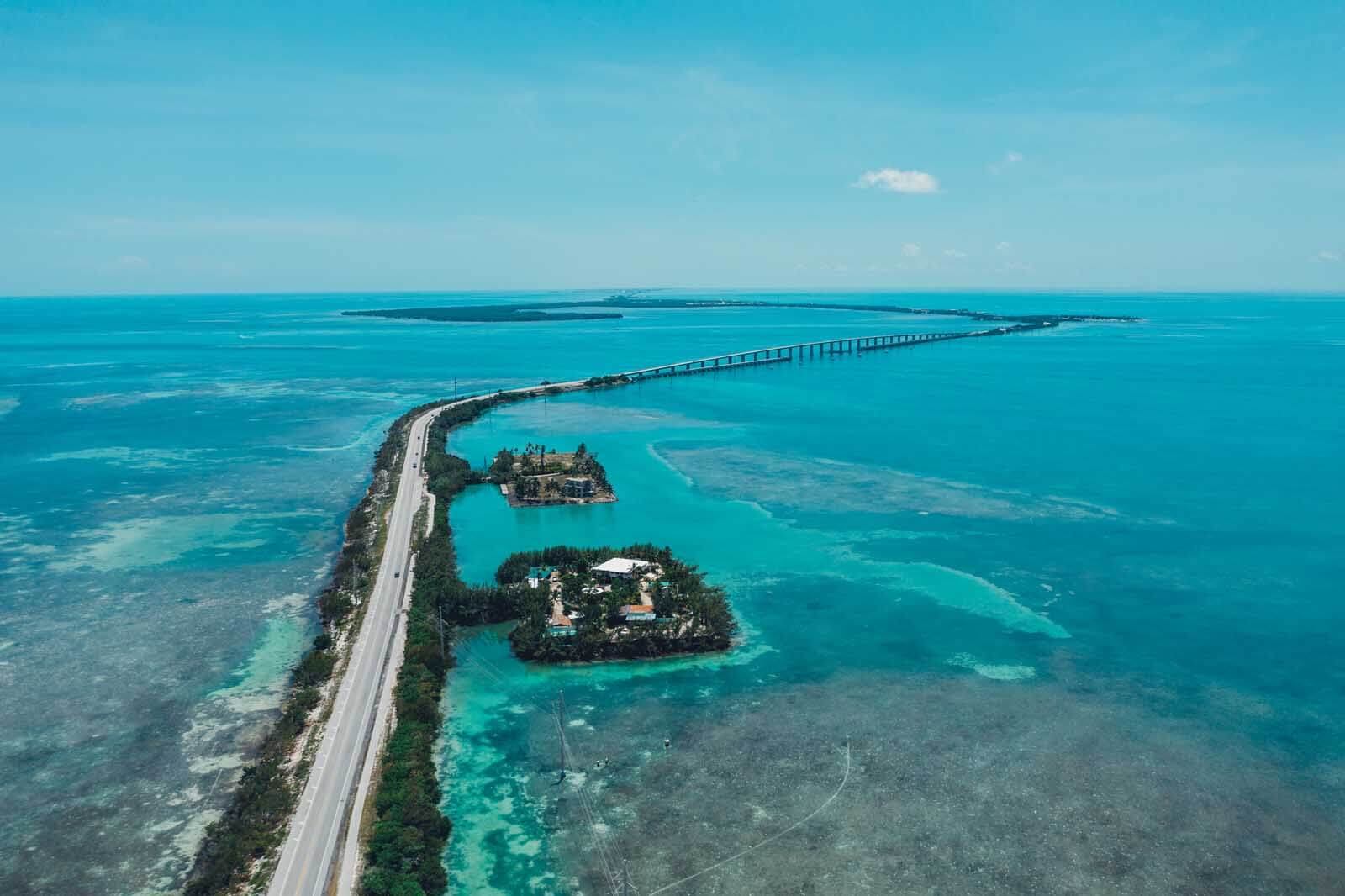 View of the 7 mile bridge in the Florida Keys