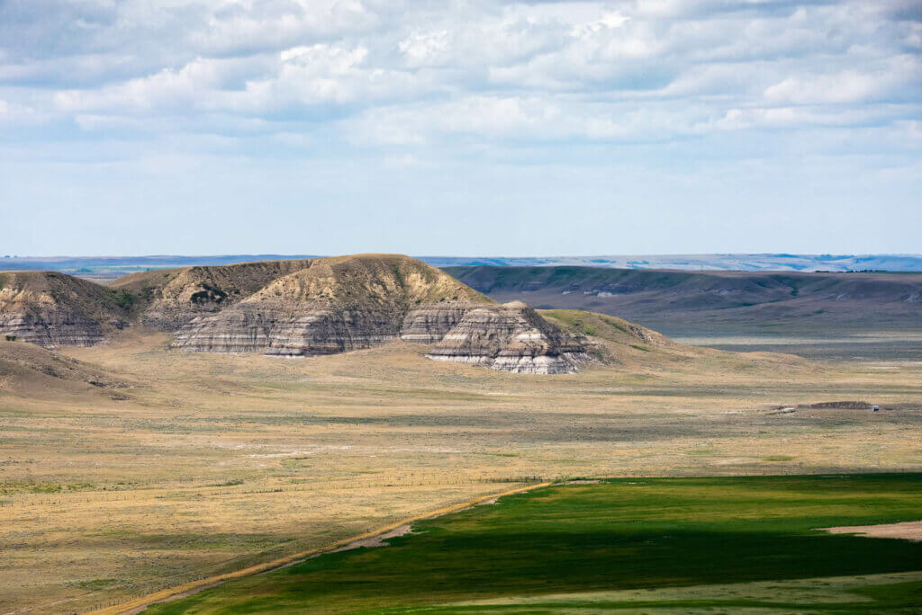 View of the Big Muddy Badlands from the top of Castle Butte in Saskatchewan Canada