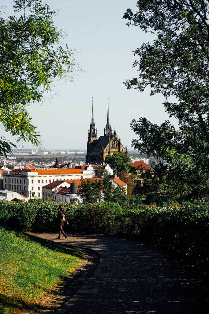 View of Cathedral of St Peter and St Paul in Brno from Spilberk Castle