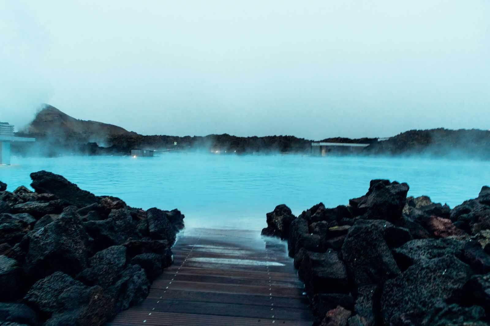 walkway to the Blue Lagoon spa near Reykjavik