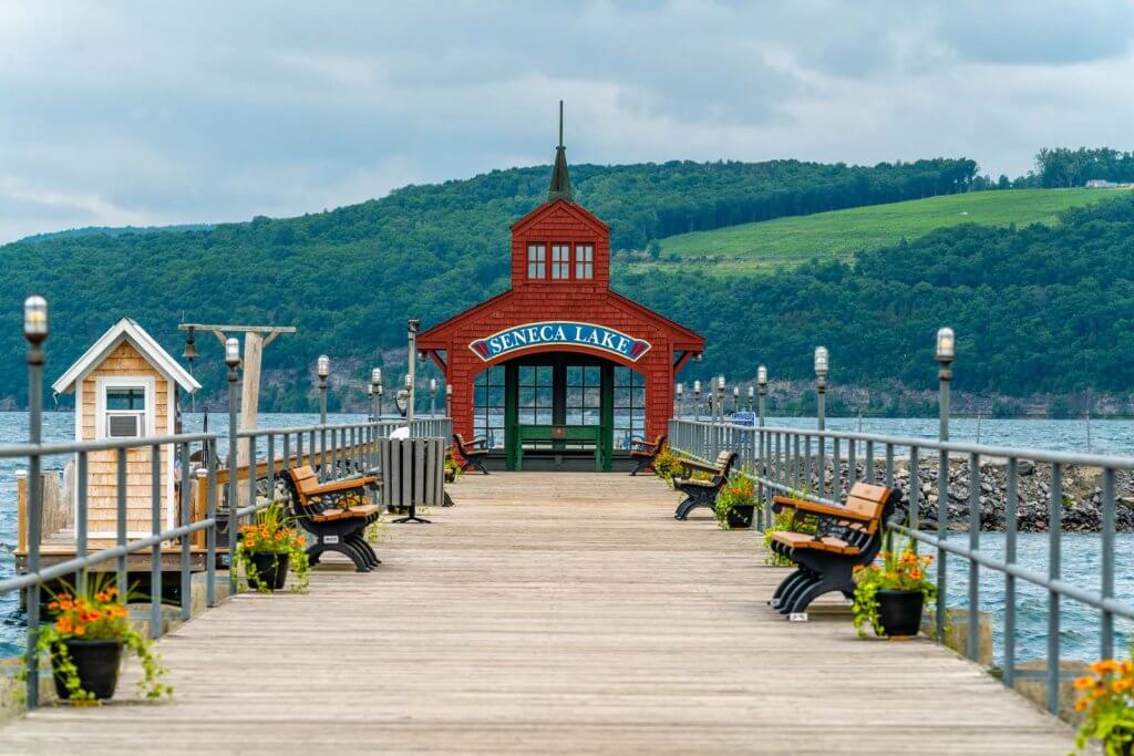 Seneca Lake Harbor in Watkins Glen New York in the Finger Lakes region