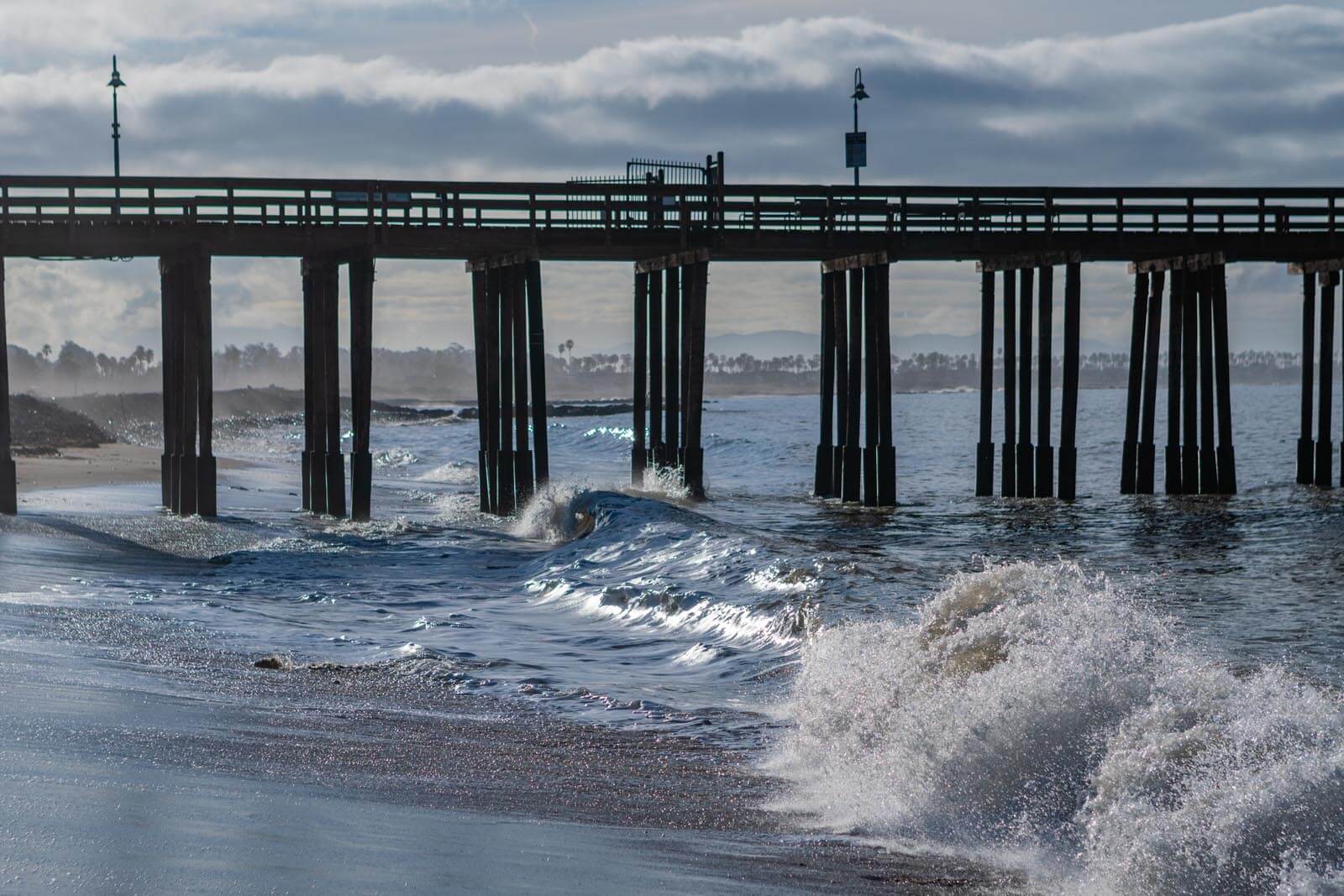 Waves at Ventura Pier in Ventura California