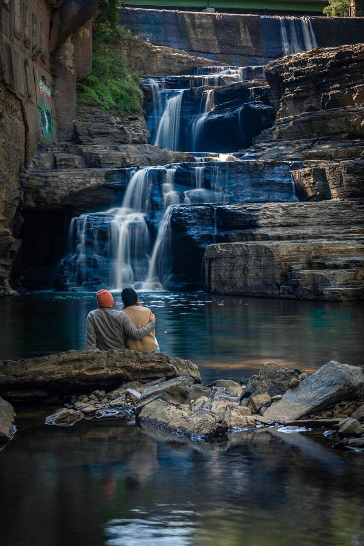 Wells Falls at First Dam in Ithaca New York on Six Mile Creek