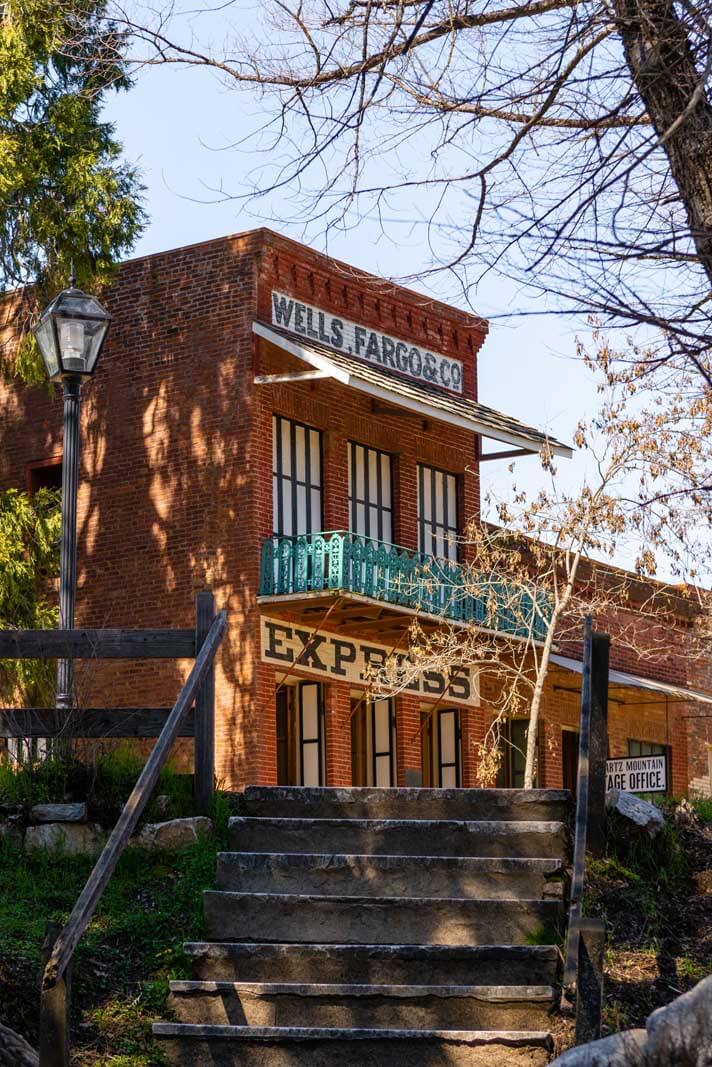 The Wells Fargo Express Building in Columbia State Historic Park in Tuolumne County California