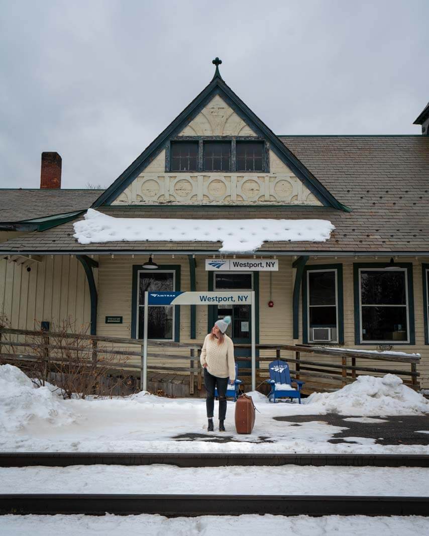 Westport Amtrak Station in the Adirondacks New York