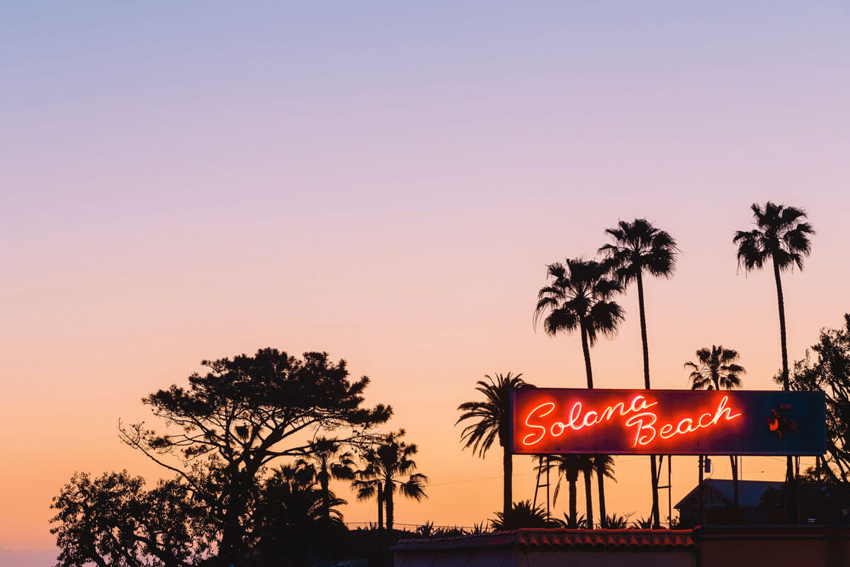 a-fun-neon-sign-at-Solana-Beach-in-California-at-sunset