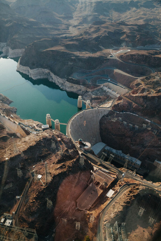 aerial photo of the Hoover Dam