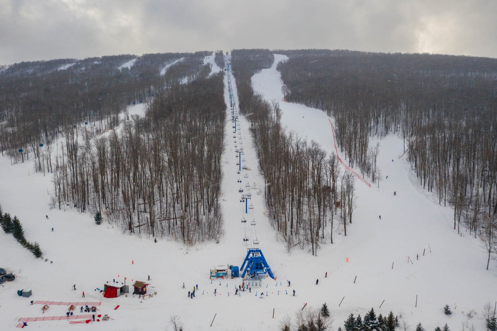 aerial view of Bellayre Ski Resort near Phoenicia New York in the Catskills