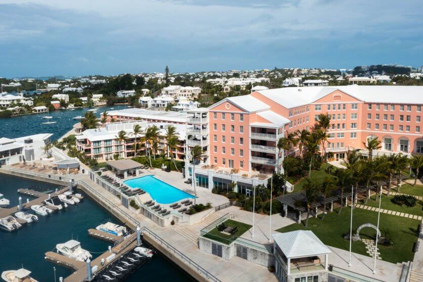 aerial view of Princess Hamilton in Hamilton Bermuda