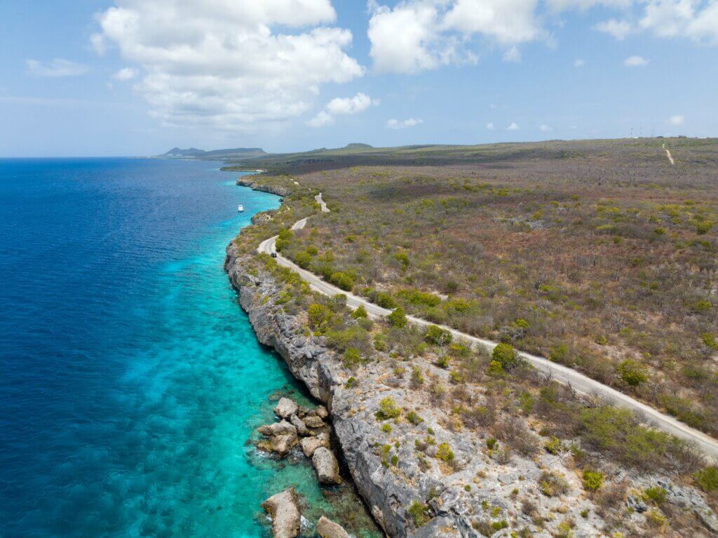 aerial view of Queens Highway (Between 1000 Steps and Tolo Divesite) in Bonaire