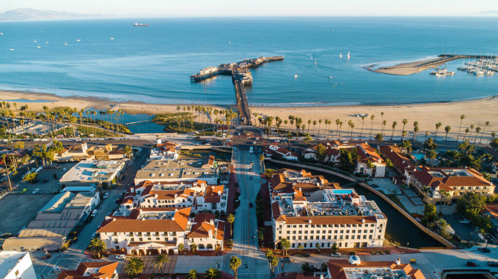 aerial-view-of-Santa-Barbara-in-California