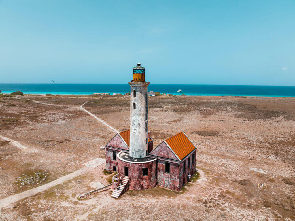 aerial view of the lighthouse on Klein Curacao