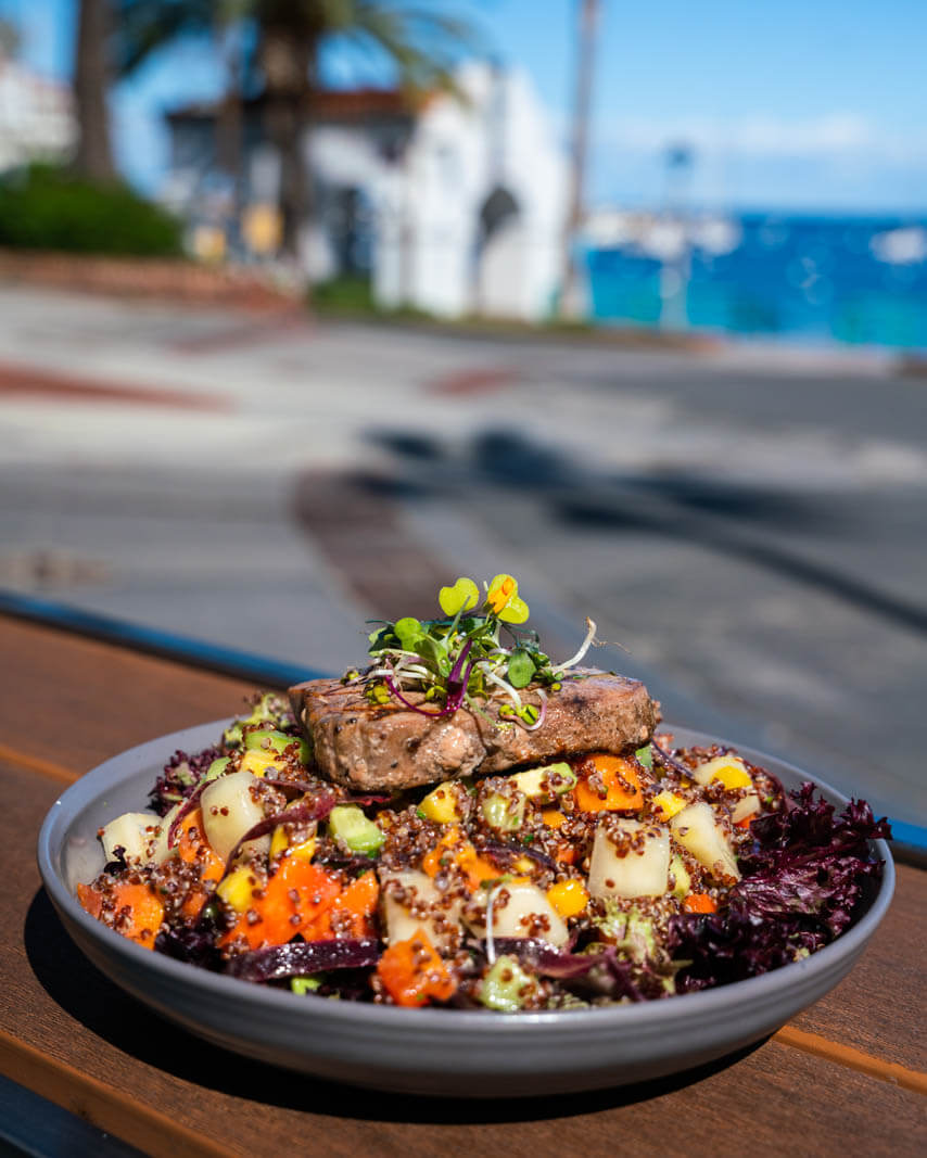 ahi tuna bowl at The Naughty Fox Restaurant on Catalina Island at the Bellanca Hotel