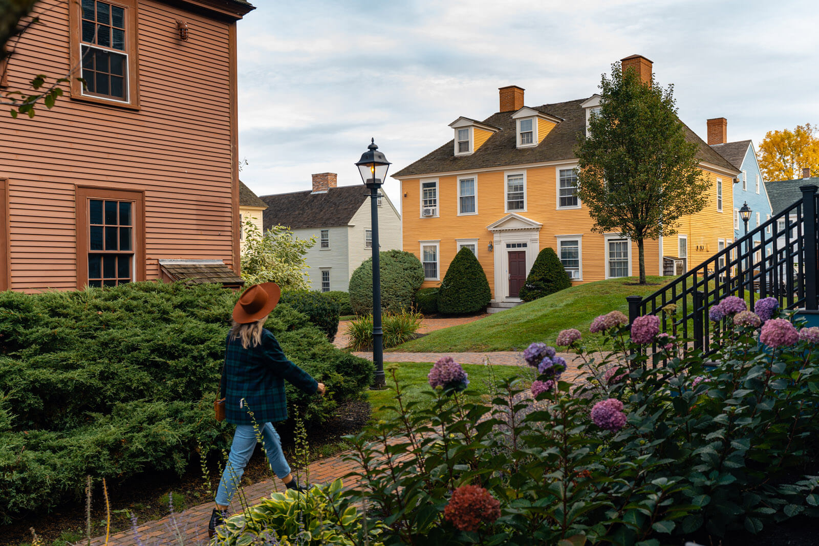 beautiful colonial courtyard in Portsmouth New Hampshire