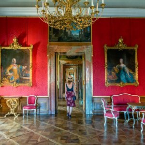 beautiful red room in Valtice chateau