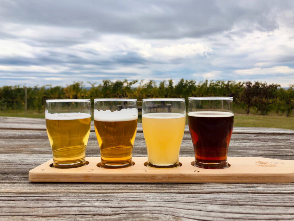 beer-tasting-flight-from-Wagner-Brewing-along-Seneca-Lake-in-the-Finger-Lakes-New-York