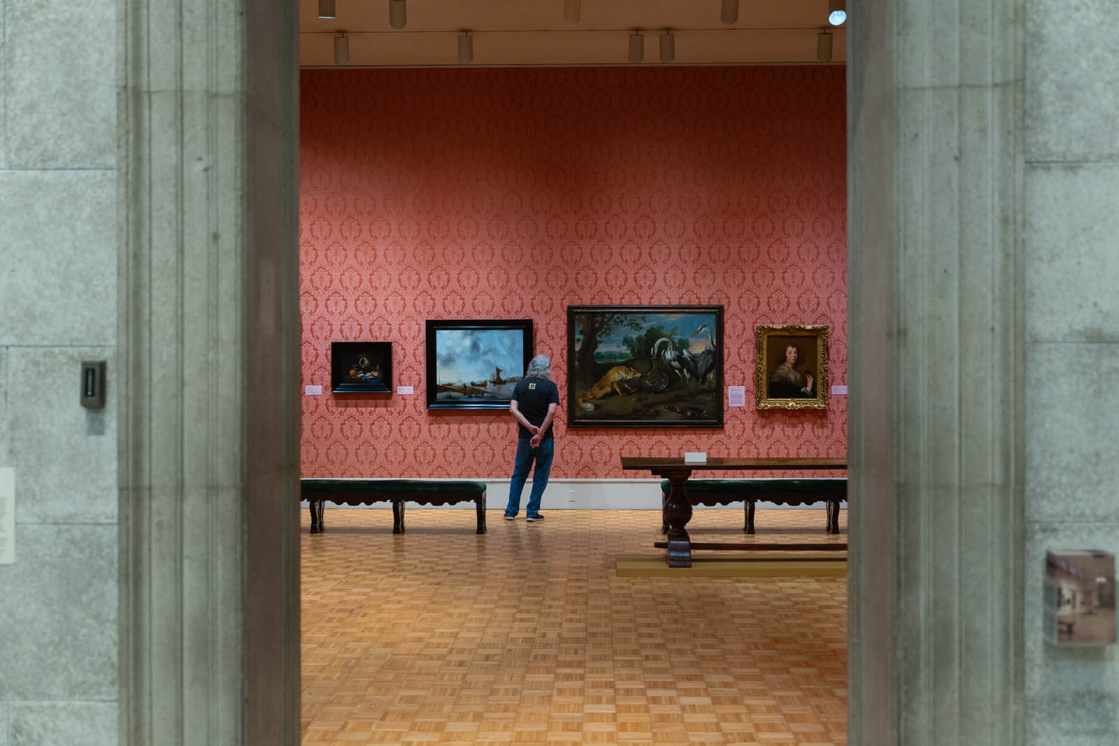 browsing the art inside the Memorial Art Gallery in Rochester New York