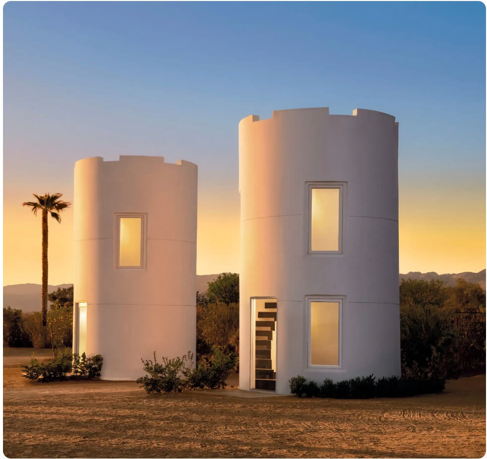 castle tower at castle house estate in joshua tree california