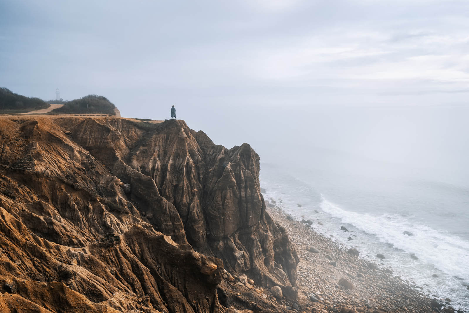 cliff and bluff walk at Camp Hero State Park in Montauk the Hamptons New York