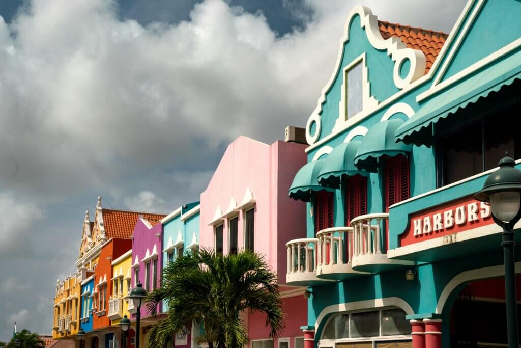 colorful Dutch style buildings in Kralendijk Bonaire