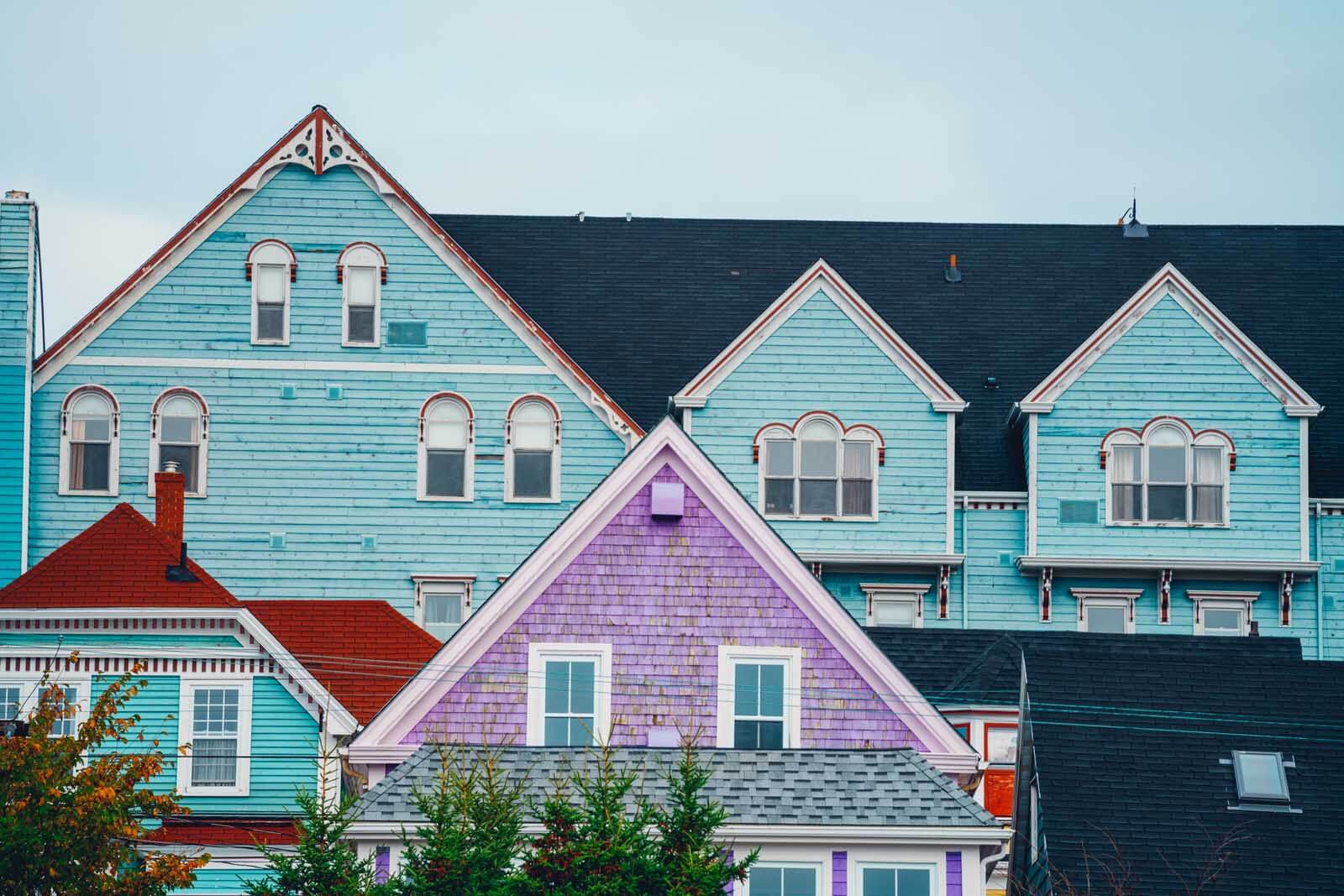 colorful buildings in Lunenburg Nova Scotia