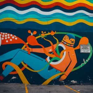 colorful mural around Winnipeg Canada