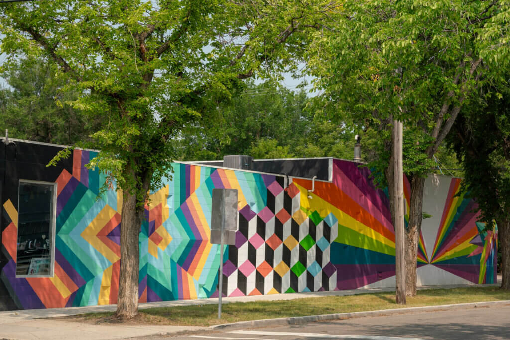 cool mural at 33rd street in Saskatoon in Saskatchewan Canada