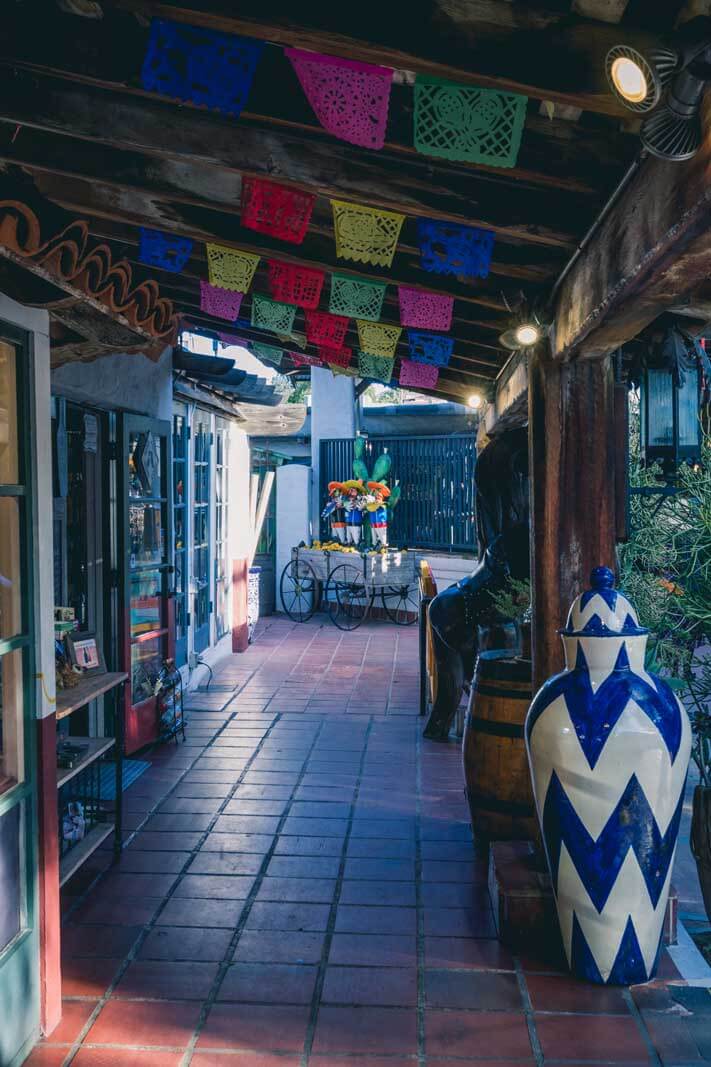 corridor of Fiesta de Reyes in Old Town San Diego