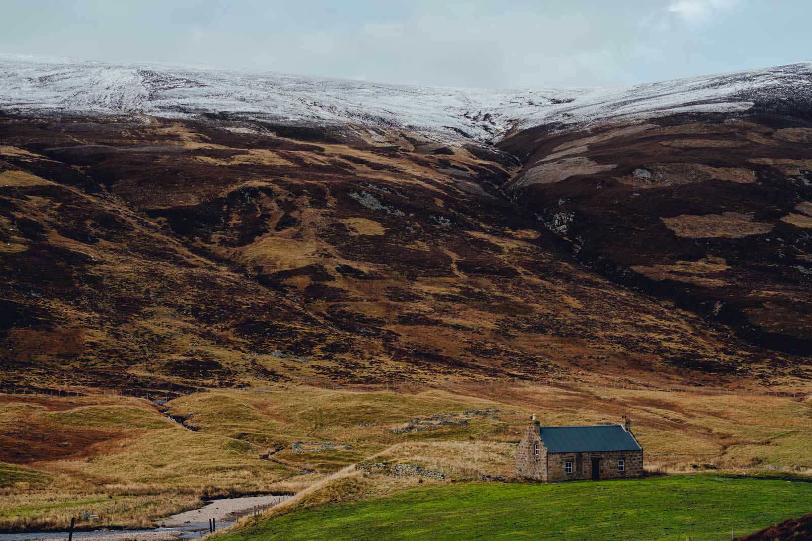 cute mountain house in Cairngorms National Park Scotland