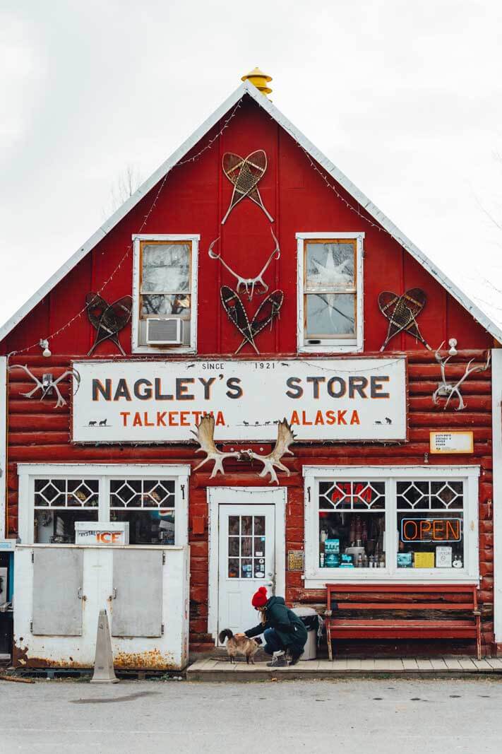 cute town of Talkeetna in Alaska on the drive from Anchorage to Denali