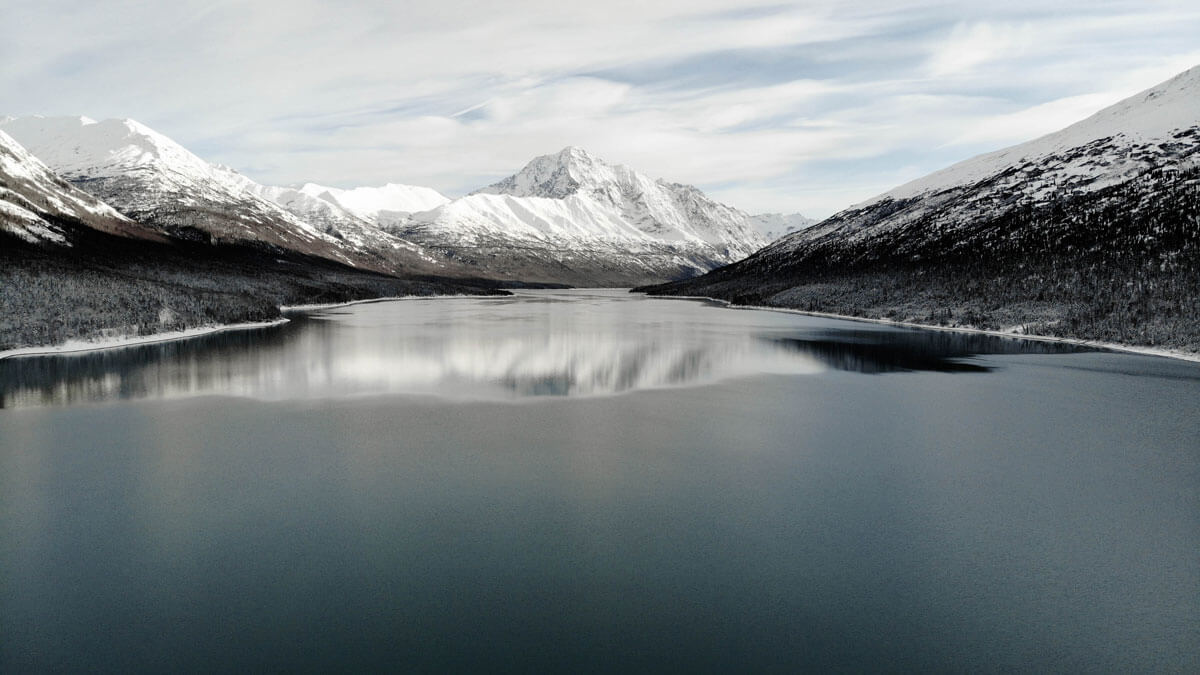 Eklutna Lake on the Anchorage to Denali drive