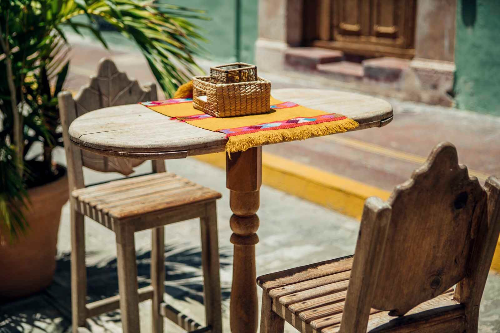 cute table in Campeche Mexico