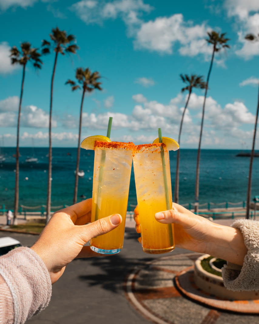 drinks at the Naughty Fox at the Bellanca Hotel on Catalina Island in California