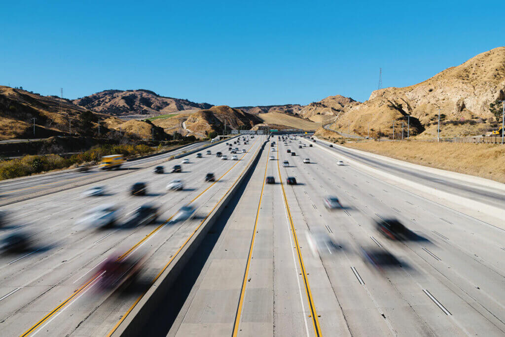 driving-on-the-5-North-near-Slymar-and-Santa-Clarita-on-the-most-direct-Los-Angeles-to-Yosemite-National-Park-road-trip-