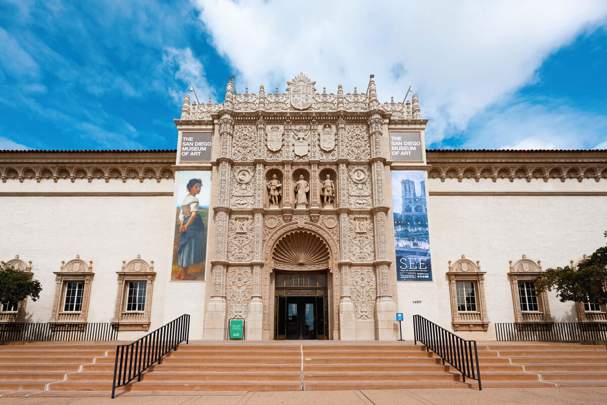 entrance-to-the-San-Diego-Museum-of-Art-in-Balboa-Park-in-California