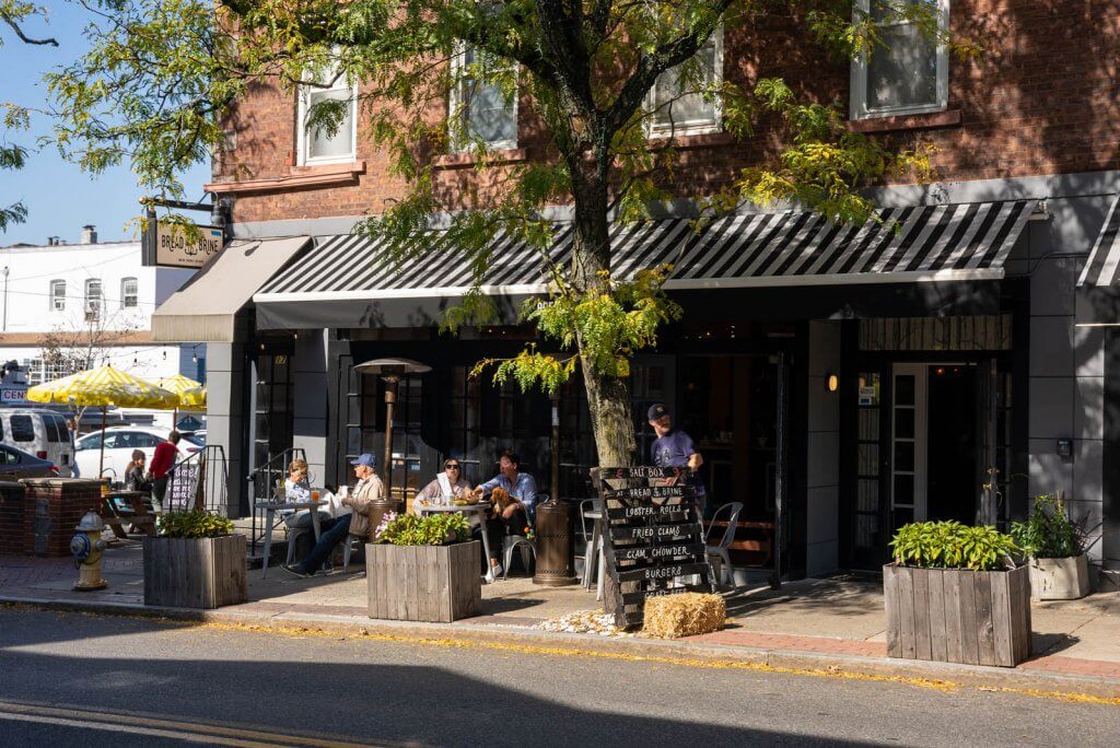 exterior of Bread and Brine restaurant in Hastings-On-Hudson in the Hudson Valley New York