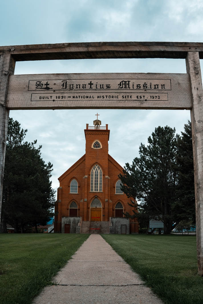 exterior of St Ignatius Mission in the Flathead Reservation in Montana