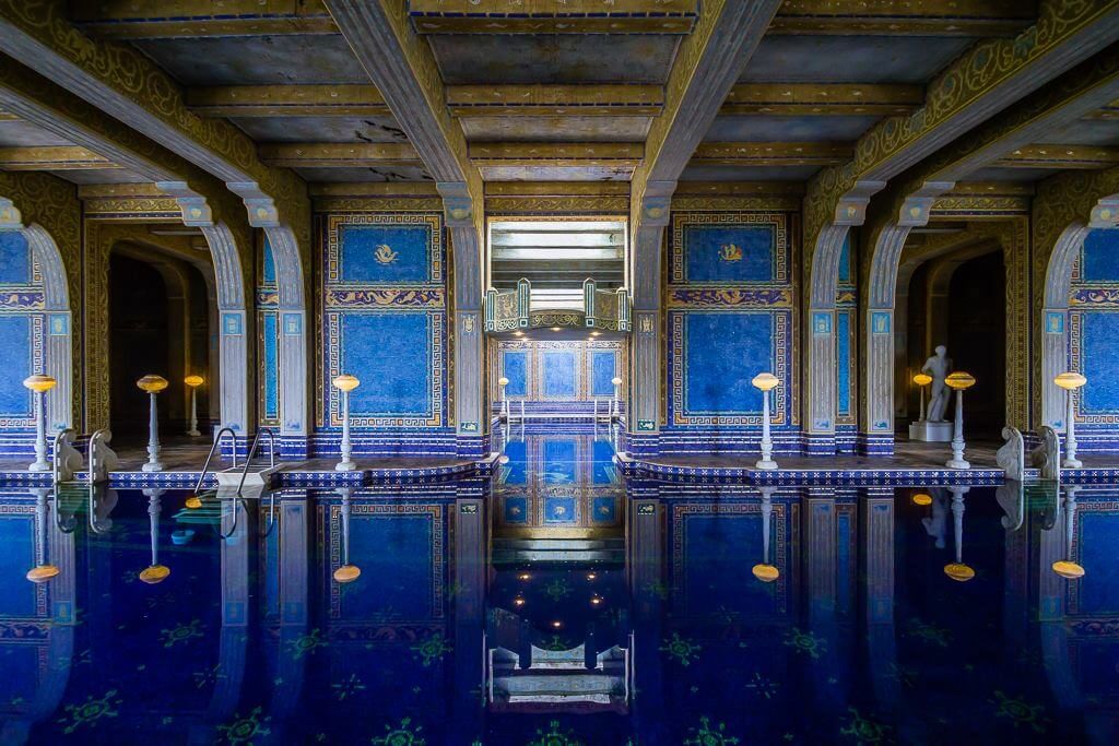 the beautiful indoor pool at Hearst Castle in San Simeon California in San Luis Obispo County