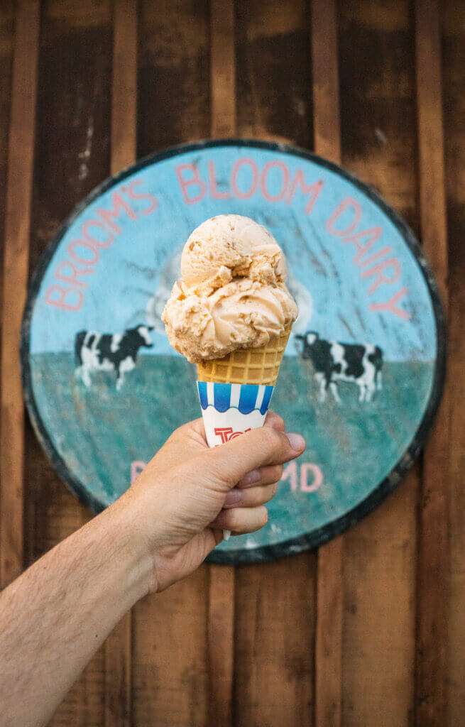 ice-cream-cone-from-Broom's-Bloom-Dairy-in-Bel-Air-Maryland