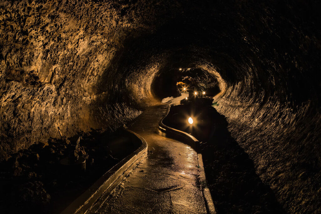 illuminated-cave-path-in-Lava-Beds-National-Monument-in-California